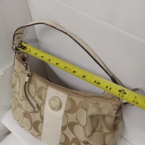Coach Satchel Shoulder Bag Canvas F19281, Crossbody Adjustable Strap - Picture 11 of 12